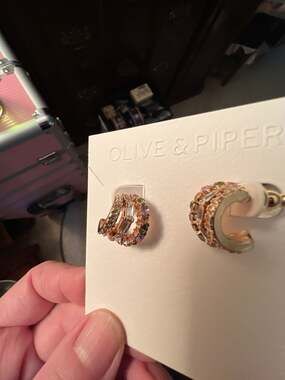 Olive & Piper Multi-Color Crystal Huggie Hoop Earrings